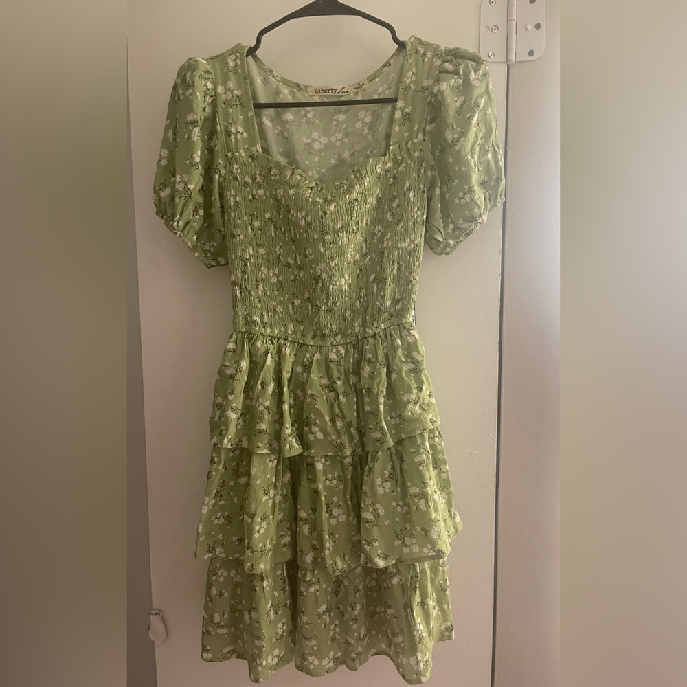 Green flower dress